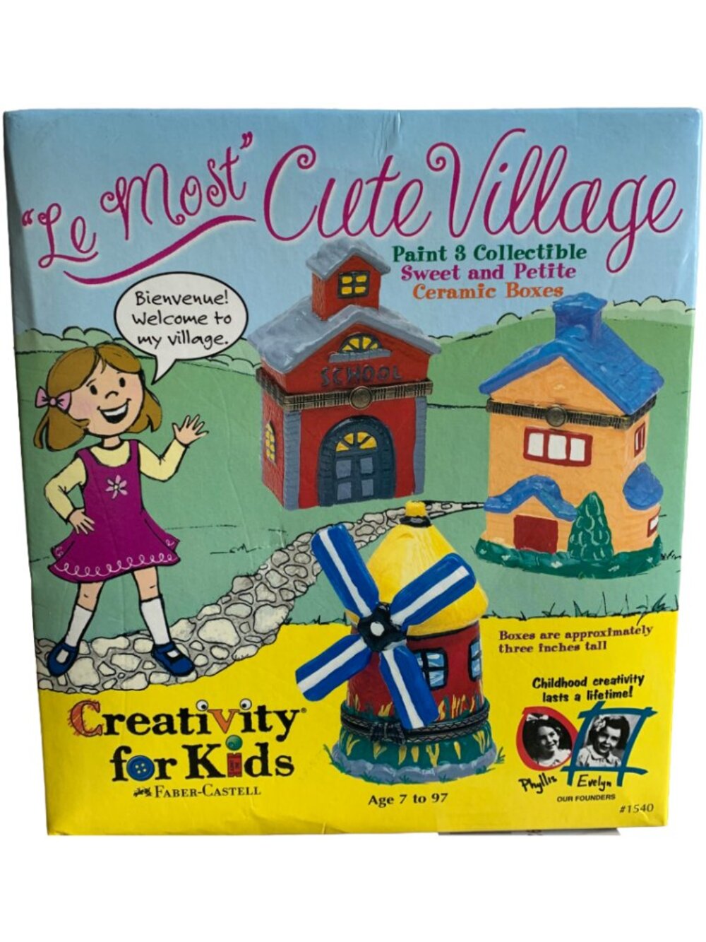 CREATIVITY FOR KIDS Le Most Cute Village Paint-Your-Own Ceramic Trinket Boxes